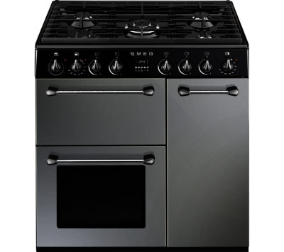 SMEG  Blenheim 90 cm Dual Fuel Range Cooker - Silver & Black